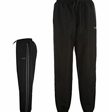 Lonsdale 2 Stripe Woven Tracksuit Bottoms Mens[Extra Lge,Black/Charcoal]